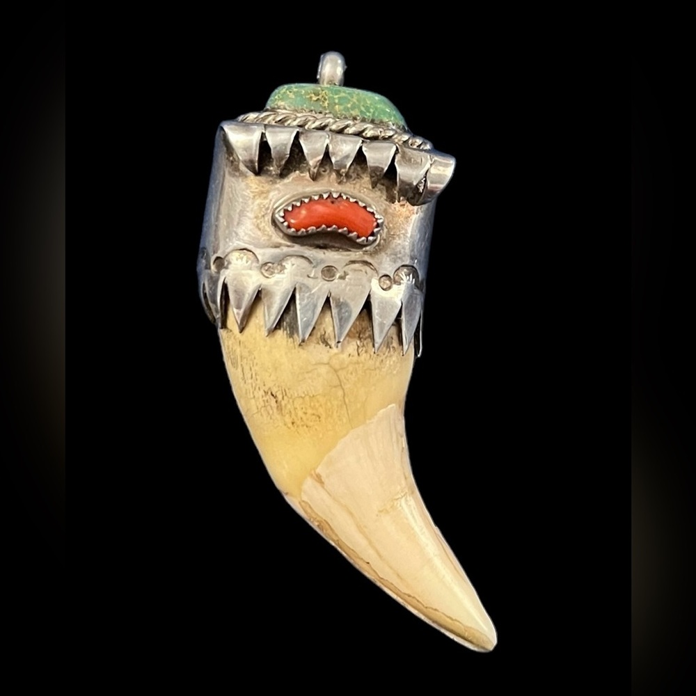Sterling turquoise and coral Pendant